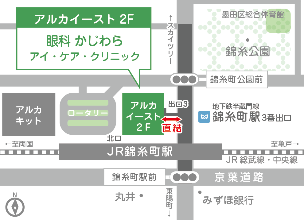 錦糸町駅からのアクセスマップ